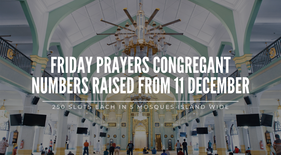 Friday Prayers Congregant Numbers Raised: 250 slots each in 5 Mosques