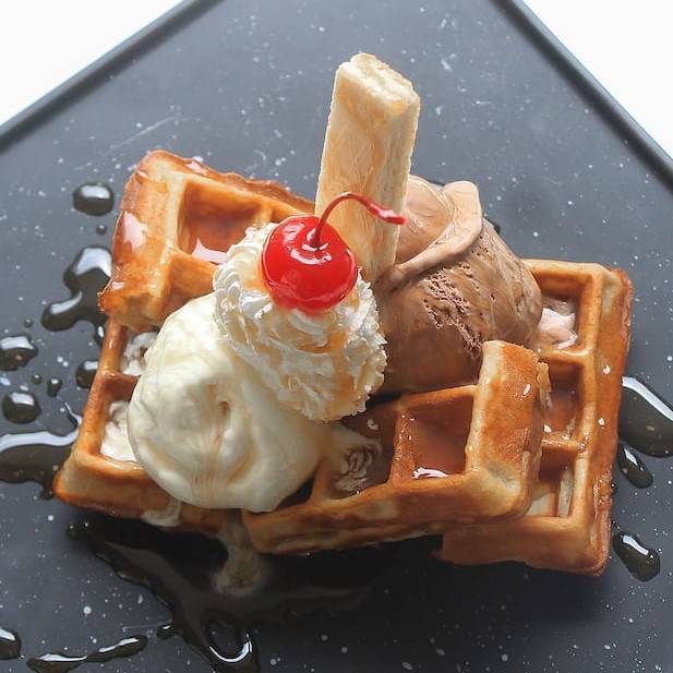 carnival waffle and icecream