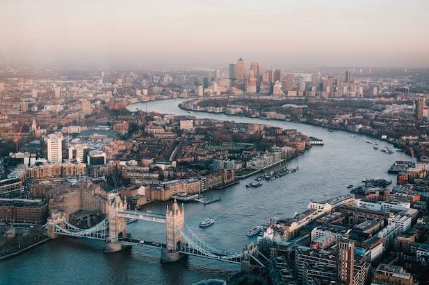 the aerial view of london