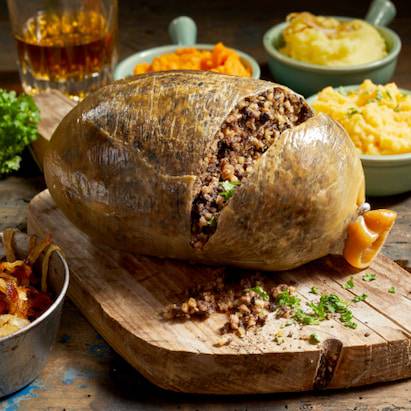 haggis, a scotland national dish