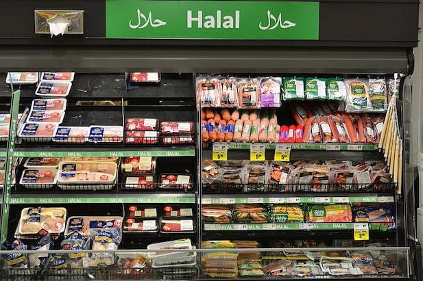 halal meat in display