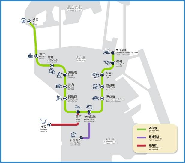 LRT Route in Macao