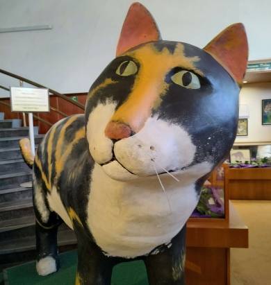 Quirky Cat Statue in Kuching Cat Museum